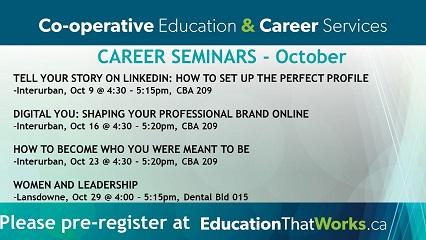 CAREER SEMINARS -Co-operative Education & Career Services Department